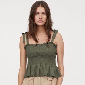 H&M Smocked Top with Tie Straps